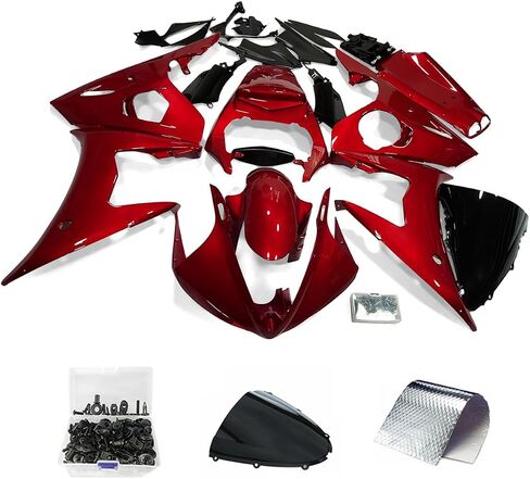 ZXMOTO دراجة نارية طقم FAIRING لعام 2005 YAMAHA YZF R6 Injection ABS Plasticwork Phoildings （Candy Red） in Saudi Arabia