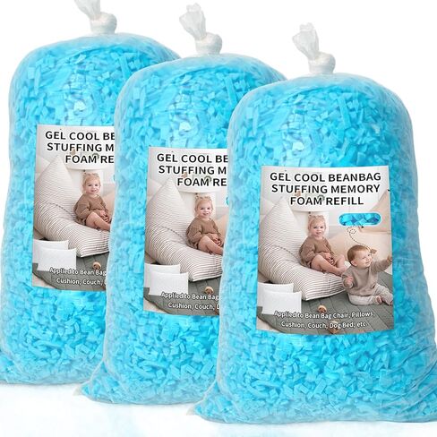 Bean Bag Filler, 10lbs Shredded Memory Foam Filling, Soft Pillow Stuffing Bean Bag Refill Foam for Couch, Cushion, Stuffed Animals, Dog Bed, Arts Crafts in Kuwait