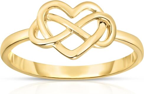 Floreo 10K Gold Gold Linfinity Heart's Ring in Saudi Arabia