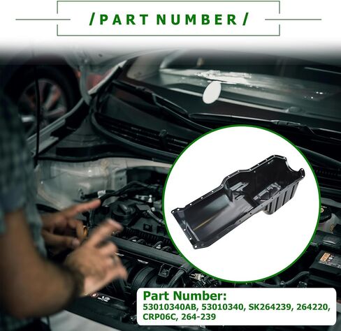 Partsflow 264-239 مقلاة زيت المحرك مع مقاليات زيت الصرف الصحي متوافقة مع Jeep Grand Cherokee Wrangler 1999-2006 L6 4.0L استبدال 53010340 in Saudi Arabia