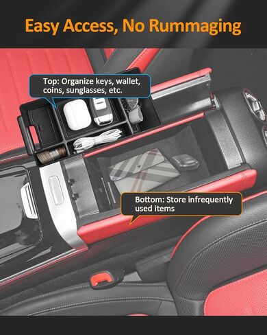 CDEFG for Mercedes Benz C Class 2022-2025 Accessories Center Console Organizer Tray C Class C 300 AMG C43 C63 W206 Armrest Storage Middle Console Insert 2022 2023 2024 2025 in Saudi Arabia