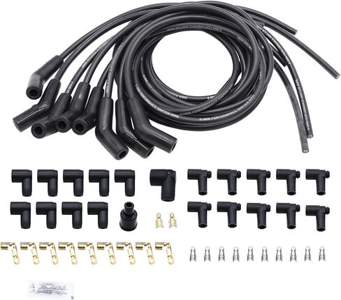 أسلاك شرارة الأزرق 8.5mm inwards Universal 135/45 درجة Hei Sclow Sluge متوافقة مع Chevy Ford Mopar BBC in Kuwait