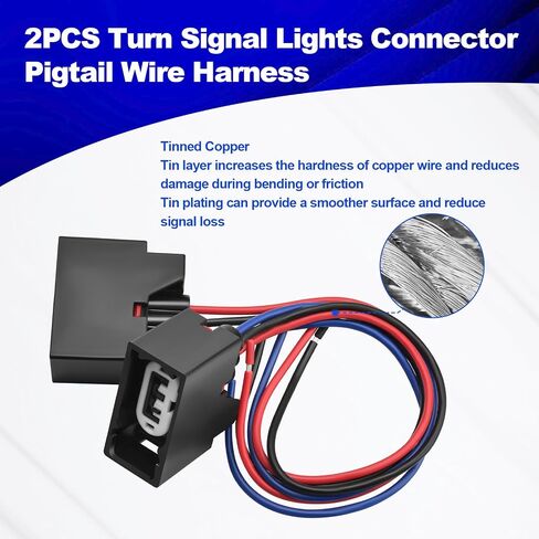 2PCS Turn Signal Lights Connector Pigtail Wire Harness Compatible with Dodge Ram 1500 2009-2010 Rear Part Number 55277414AA in Saudi Arabia