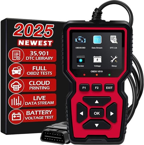 V519 OBD2 Diagnostic Scanner Tool - Vechicle Check Engine Light Code Reader with Battery Voltage Tester, I/M Readiness, Reset, and Code Eraser for All OBDII Car Since 1996 in Kuwait