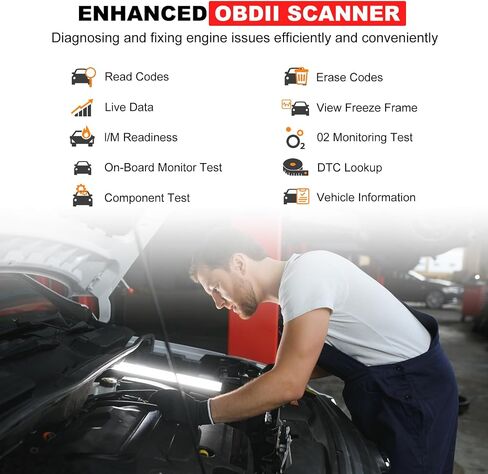 V519 OBD2 Diagnostic Scanner Tool - Vechicle Check Engine Light Code Reader with Battery Voltage Tester, I/M Readiness, Reset, and Code Eraser for All OBDII Car Since 1996 in Kuwait
