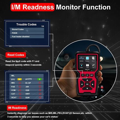V519 OBD2 Diagnostic Scanner Tool - Vechicle Check Engine Light Code Reader with Battery Voltage Tester, I/M Readiness, Reset, and Code Eraser for All OBDII Car Since 1996 in Kuwait