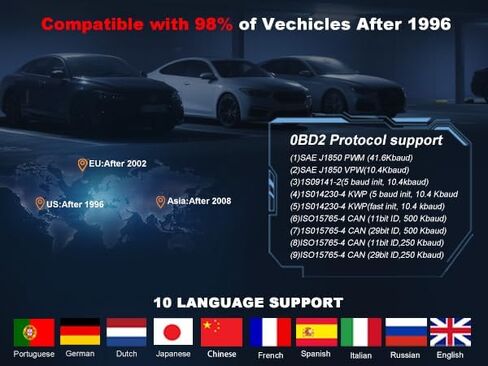 V519 OBD2 Diagnostic Scanner Tool - Vechicle Check Engine Light Code Reader with Battery Voltage Tester, I/M Readiness, Reset, and Code Eraser for All OBDII Car Since 1996 in Kuwait