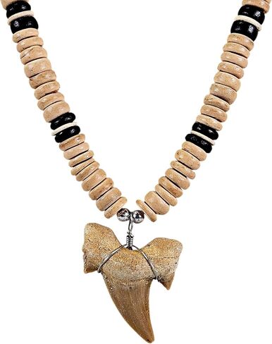 BlueRica Fossil Shark Tooth on Coconut Beads Necklace in Saudi Arabia