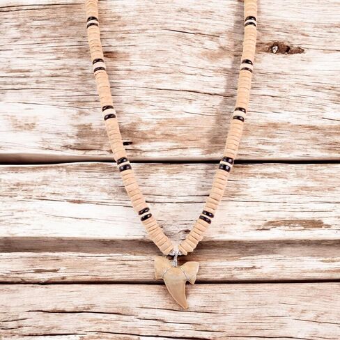 BlueRica Fossil Shark Tooth on Coconut Beads Necklace in Saudi Arabia
