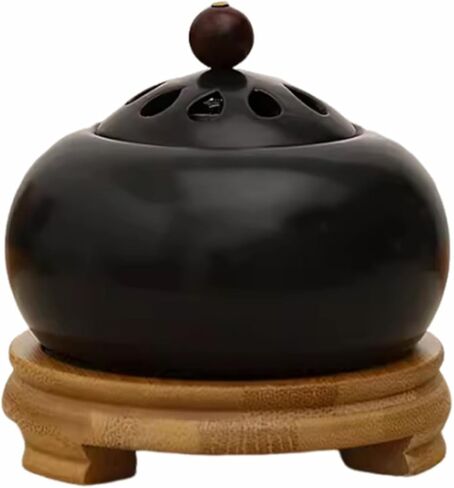 Electric Resin Burner with Timing,Ceramic Electric Incense Burner,Bakhoor Burner Censer 110 V for Home Porch,Patio,Garden,Office,Yoga, Living Room, Meditation Room (Black) in Kuwait