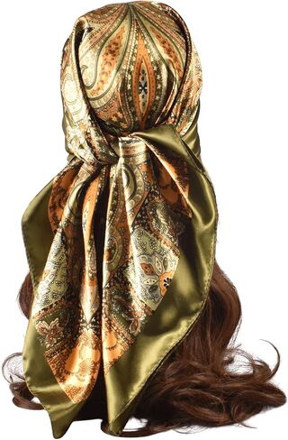 Floerns Women's Paisley Print Headscarf Square Hair Scarf Silk Satin Bandana in Saudi Arabia