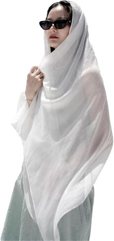 Women Hijab Chiffon Head Scarf Lightweight Shimmer Scarves Crepe Wedding Shawls and Wraps for Evening Dresses Shiny in Kuwait