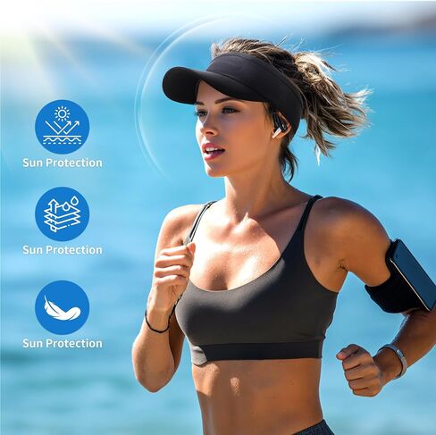 HH HOFNEN Sports Sun Visor Cooling Lightweight Stretchy Packable Running Golf Visor Hat for Men Women in Saudi Arabia