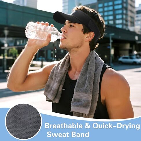 HH HOFNEN Sports Sun Visor Cooling Lightweight Stretchy Packable Running Golf Visor Hat for Men Women in Saudi Arabia