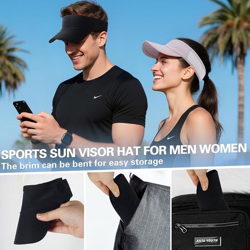 HH HOFNEN Sports Sun Visor Cooling Lightweight Stretchy Packable Running Golf Visor Hat for Men Women in Saudi Arabia