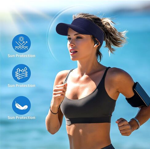 HH HOFNEN Sports Sun Visor Cooling Lightweight Stretchy Packable Running Golf Visor Hat for Men Women in Saudi Arabia