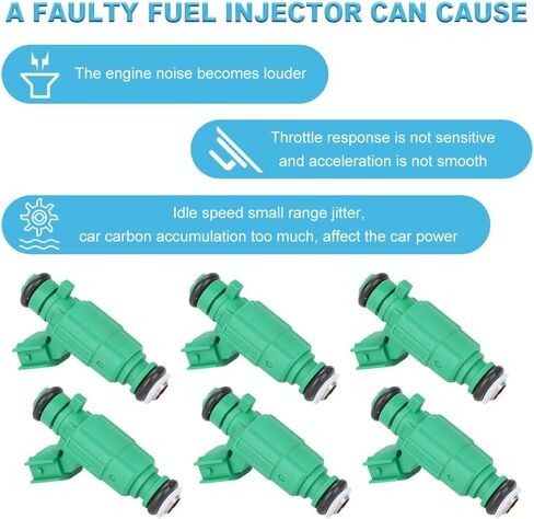 JDMON FUEL CONJECTORS متوافقة مع KIA SEDONA 2011 2012 2014 KIA Sorento 2011 2012 2013 Hyundai Santa Fe 2010 2011 2012 استبدال FJ1106 84212386 353103C400-6PCS in Saudi Arabia