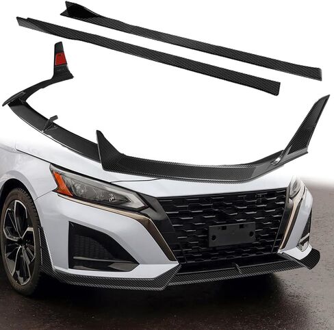 11-Piece Front Bumper Lip & Side Skirt Extensions Diffuser Compatible with 2023-2025 Nissan Altima, Front Lip Air Chin Body Kit Spoiler Splitter ABS, 2024 (Painted Carbon Fiber) in Saudi Arabia