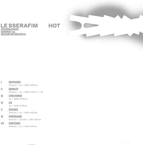 LE SSERAFIM HOT 5th Mini Album (Compact Ver. - KIM CHAEWON Ver.) in Saudi Arabia