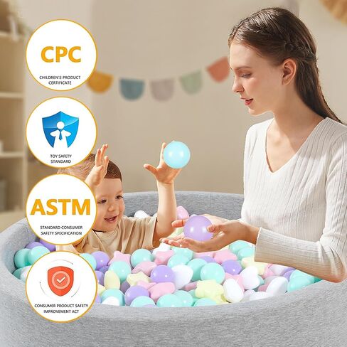 Ball Pit Balls 100 200 500 Plastic Balls for Toddlers Phthalate Free BPA Free Non-Toxic Crush Proof Balls Play Toys Pool Balls for Kids Ball Pit/Kiddie Pool/Playpen in Saudi Arabia