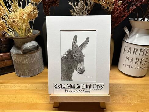 Donkey Mule Nature Wildlife Graphite Pencil Art Sketch Drawing Print Picture Limited Edition ~ 'A Jenny For Your Thoughts' by David Allen (8x10 Mat & Print Only) in Saudi Arabia