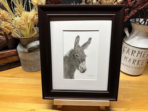 Donkey Mule Nature Wildlife Graphite Pencil Art Sketch Drawing Print Picture Limited Edition ~ 'A Jenny For Your Thoughts' by David Allen (8x10 Mat & Print Only) in Saudi Arabia