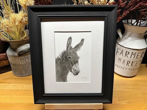 Donkey Mule Nature Wildlife Graphite Pencil Art Sketch Drawing Print Picture Limited Edition ~ 'A Jenny For Your Thoughts' by David Allen (8x10 Mat & Print Only) in Saudi Arabia