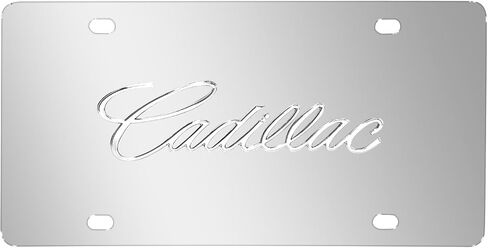 Made for Cadillac 3D Nameplate Mirror Chrome Stainless Steel License Plate in Saudi Arabia