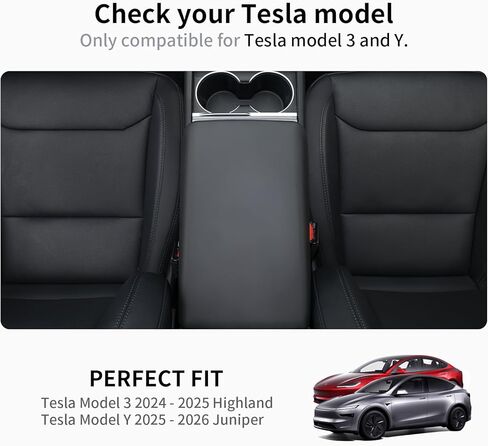 غطاء مسند الذراع Tesla Model 3 Model Y أسود، غطاء وحدة التحكم المركزية TPE غير قابل للانزلاق لـ 2016-2024 Tesla Model 3/Y الملحقات الداخلية [غير متوافق مع الطراز 3 2024] in Kuwait