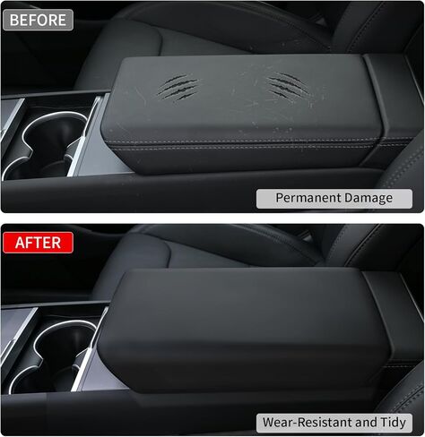 غطاء مسند الذراع Tesla Model 3 Model Y أسود، غطاء وحدة التحكم المركزية TPE غير قابل للانزلاق لـ 2016-2024 Tesla Model 3/Y الملحقات الداخلية [غير متوافق مع الطراز 3 2024] in Kuwait