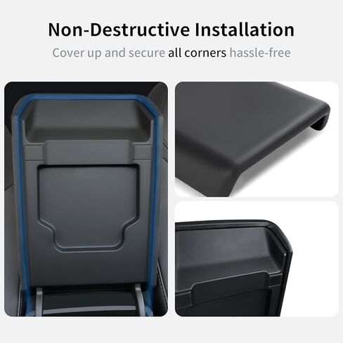 غطاء مسند الذراع Tesla Model 3 Model Y أسود، غطاء وحدة التحكم المركزية TPE غير قابل للانزلاق لـ 2016-2024 Tesla Model 3/Y الملحقات الداخلية [غير متوافق مع الطراز 3 2024] in Kuwait