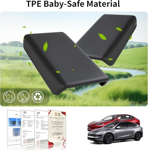 غطاء مسند الذراع Tesla Model 3 Model Y أسود، غطاء وحدة التحكم المركزية TPE غير قابل للانزلاق لـ 2016-2024 Tesla Model 3/Y الملحقات الداخلية [غير متوافق مع الطراز 3 2024] in Kuwait