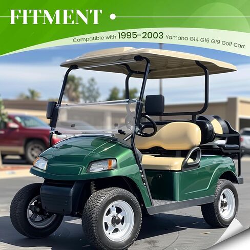 HECASA Front Windshield Compatible with 1995-2003 Yamaha G14 G16 G19 Gas and Electric Golf Cart Fold Down Clear Windscreen in Saudi Arabia