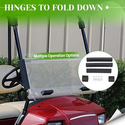 HECASA Front Windshield Compatible with 1995-2003 Yamaha G14 G16 G19 Gas and Electric Golf Cart Fold Down Clear Windscreen in Saudi Arabia