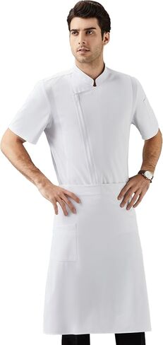 KITCHIEF Vented Chef Coat Stretch Black Chef Jacket Soft Short Sleeve Chef Clothes Men for Kitchen,Restaurant,Bakery in Saudi Arabia