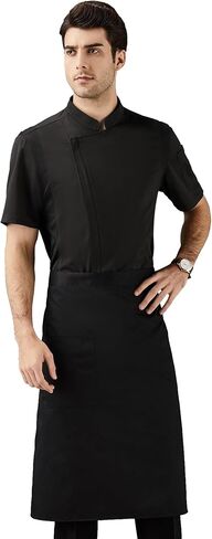 معطف Chickned Vented Coat Stretch Black Chef Stack in Kuwait