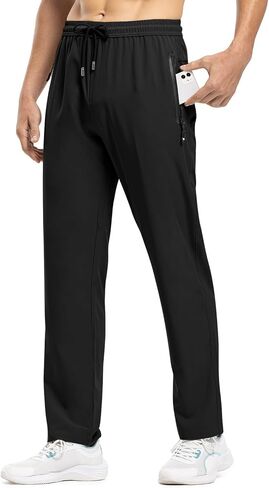 TBMPOY Men's Lightweight Hiking Travel Pants Breathable Athletic Fishing Active Joggers Zipper Pockets in Saudi Arabia