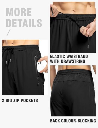 TBMPOY Men's Lightweight Hiking Travel Pants Breathable Athletic Fishing Active Joggers Zipper Pockets in Saudi Arabia
