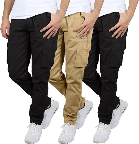 Galaxy by Harvic 3-Pack Men's Super Stretch Slim Fitting Chino Pants (Sizes, 30-42) in Saudi Arabia