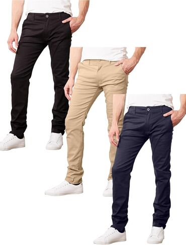 Galaxy by Harvic 3-Pack Men's Super Stretch Slim Fitting Chino Pants (Sizes, 30-42) in Saudi Arabia