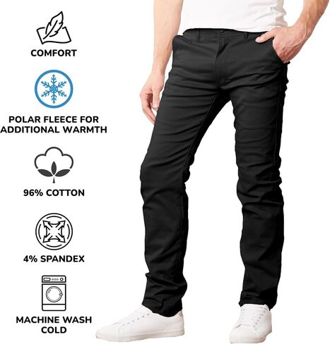 Galaxy by Harvic 3-Pack Men's Super Stretch Slim Fitting Chino Pants (Sizes, 30-42) in Saudi Arabia