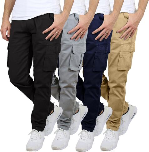 Galaxy by Harvic 3-Pack Men's Super Stretch Slim Fitting Chino Pants (Sizes, 30-42) in Saudi Arabia