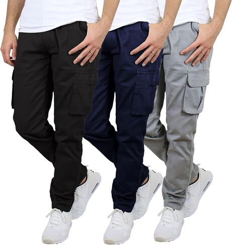 Galaxy by Harvic 3-Pack Men's Super Stretch Slim Fitting Chino Pants (Sizes, 30-42) in Saudi Arabia