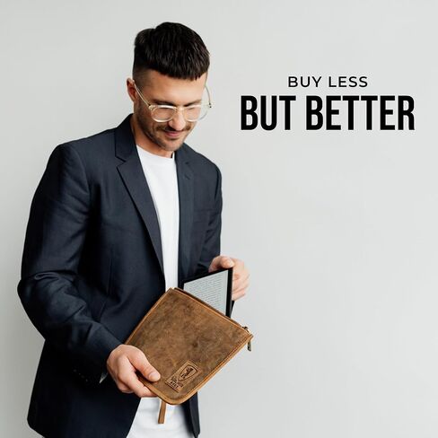 حقيبة BERLINER BAGS الجلدية العتيقة للمستندات Theo XL، حامل جواز السفر ومنظم السفر - بني in Saudi Arabia