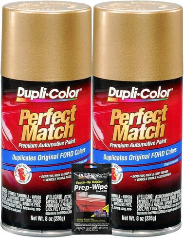 Dupli-Color Sunburst Gold Metallic Exact-Match Automotive Paint For Ford Vehicles - 8 oz, Bundles with Prep Wipe (3 Items) in Saudi Arabia