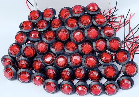 10Pcs Smoked Amber 3Led 12V 3/4'' LED Marker Clearance Lights Chicken Round Trailer Side Marker Signal Lamp Bullet Lights for Camper Trailer Truck ATV UTV RV Van Pickup 12V in Saudi Arabia