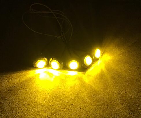 10Pcs Smoked Amber 3Led 12V 3/4'' LED Marker Clearance Lights Chicken Round Trailer Side Marker Signal Lamp Bullet Lights for Camper Trailer Truck ATV UTV RV Van Pickup 12V in Saudi Arabia