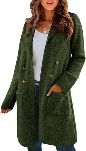Saodimallsu Womens Long Cardigan Sweaters Open Front Knit Dressy Casual Chunky Lapel Coatigan Fall Sweater Blazer Coats in Kuwait