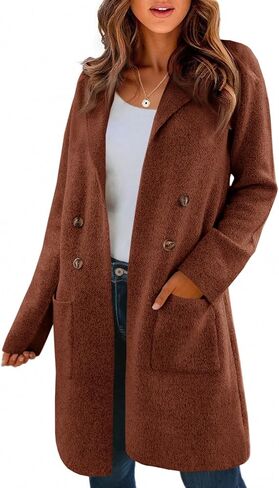 Saodimallsu Womens Long Cardigan Sweaters Open Front Knit Dressy Casual Chunky Lapel Coatigan Fall Sweater Blazer Coats in Kuwait