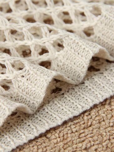 Crochet Swimsuit Coverup for Women Long Sleeve Knitted Bathing Suit Cover up Net Beach Top Hawaiian Vacation Outfits in Kuwait
